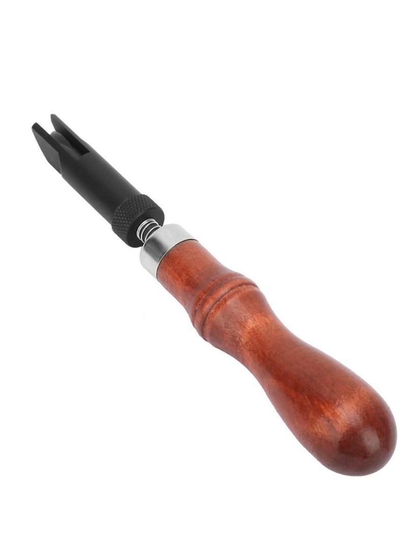 Excefore Leather Edge Beveler Tool, Wide Mouth Leathercraft Edge Skiving Beveler, Leather Craft Gouge Tools, with Wooden Handle Groover V Type Gouge, for DIY  Leather Crafting Working Tools  - Image 4