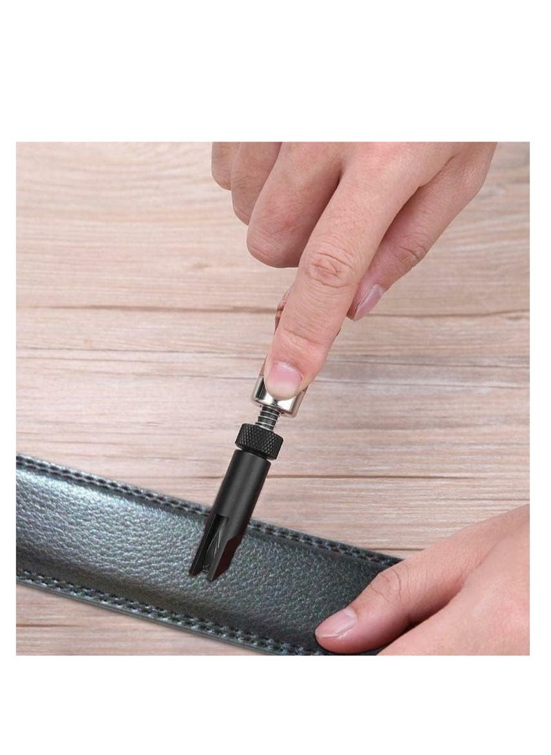 Excefore Leather Edge Beveler Tool, Wide Mouth Leathercraft Edge Skiving Beveler, Leather Craft Gouge Tools, with Wooden Handle Groover V Type Gouge, for DIY  Leather Crafting Working Tools  - Image 2