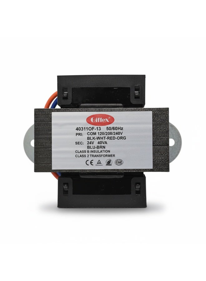 هيتكس محول تيار متردد جيفكس - ٢٤ فولت ٤٠ فولت أمبير، محول تحكم في التدفئة والتهوية وتكييف الهواء من الفئة ٢ | ١٢٠/٢٠٨/٢٤٠ فولت أساسي، ٥٠/٦٠ هرتز، عزل من الفئة ب - Image 1