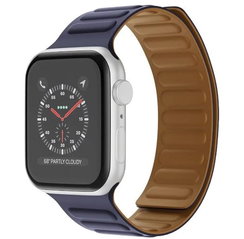 AC&L Leather Magnetic Strap Compatible with Apple Watch 44mm – Indigo Edition - Image 2