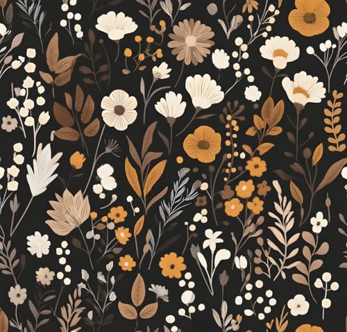 tiltil Peel and Stick Wallpaper Vintage Contact Paper Boho 177x197 Gold Leaf SelfAdhesive Wallpaper Removable Decorative Contact Paper for Cabinets and Drawers Bathroom Wallpapers Vinyl Roll - Image 1