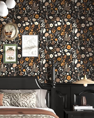 tiltil Peel and Stick Wallpaper Vintage Contact Paper Boho 177x197 Gold Leaf SelfAdhesive Wallpaper Removable Decorative Contact Paper for Cabinets and Drawers Bathroom Wallpapers Vinyl Roll - Image 3