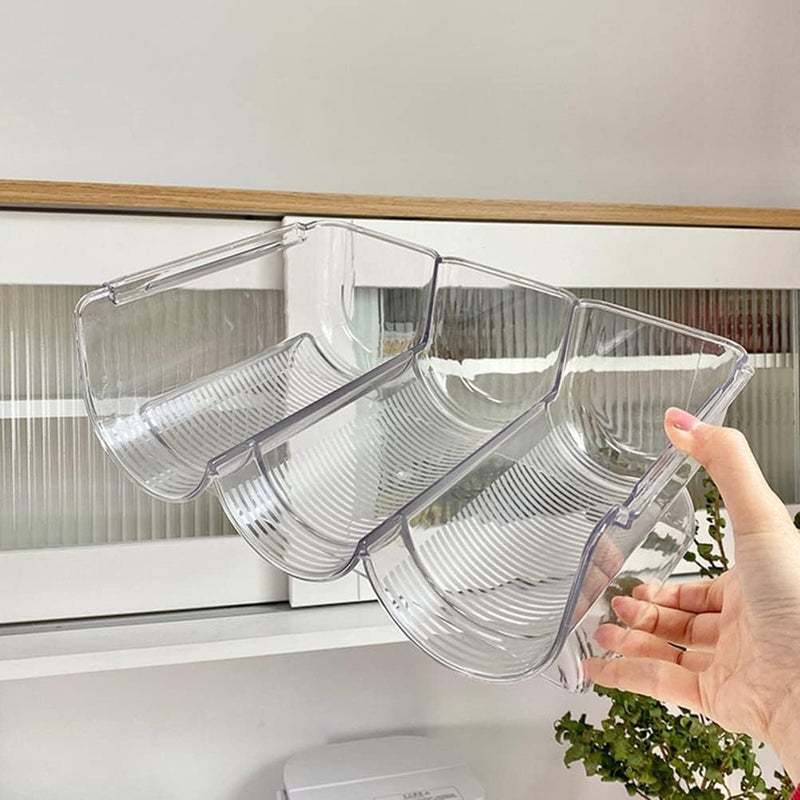 Ndola Bottle Rack Stackable Water Bottle Organiser Clear Plastic Stackable Container Holder for Sports Bottles Kids Water Bottle Kitchen Cabinets Worktop Pack of 1 - Image 4