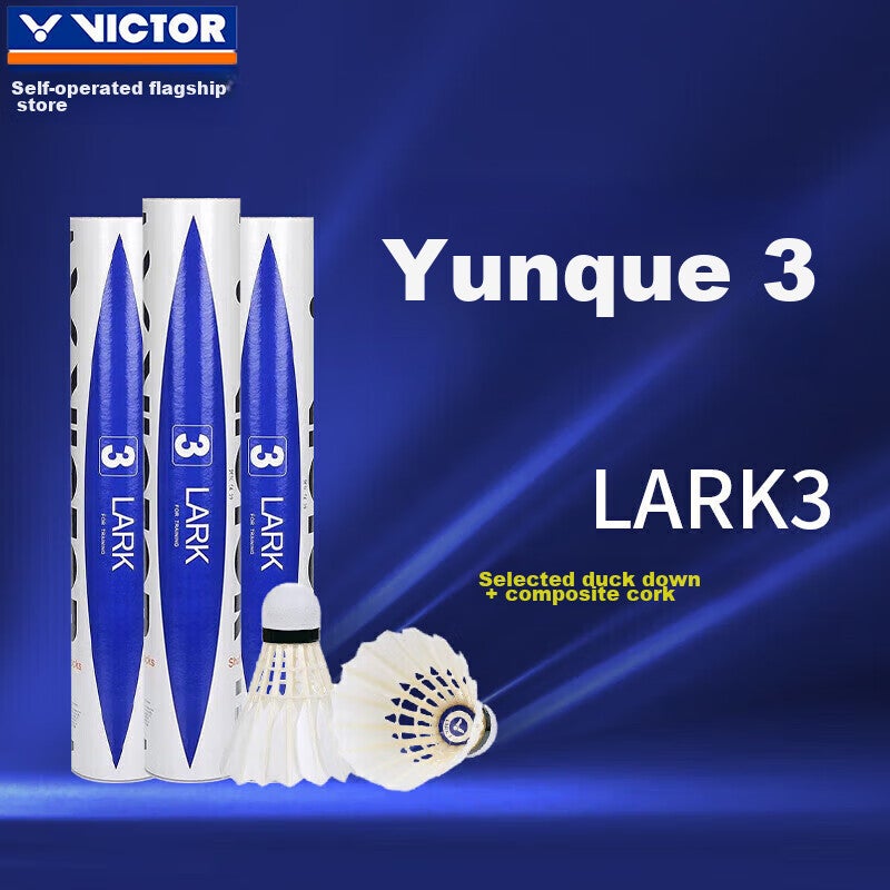 كرات الريشة VICTOR، ريش بط طبيعي، سرعة 77، أداء متين، عبوة 12، يانكي رقم 3 - Image 1