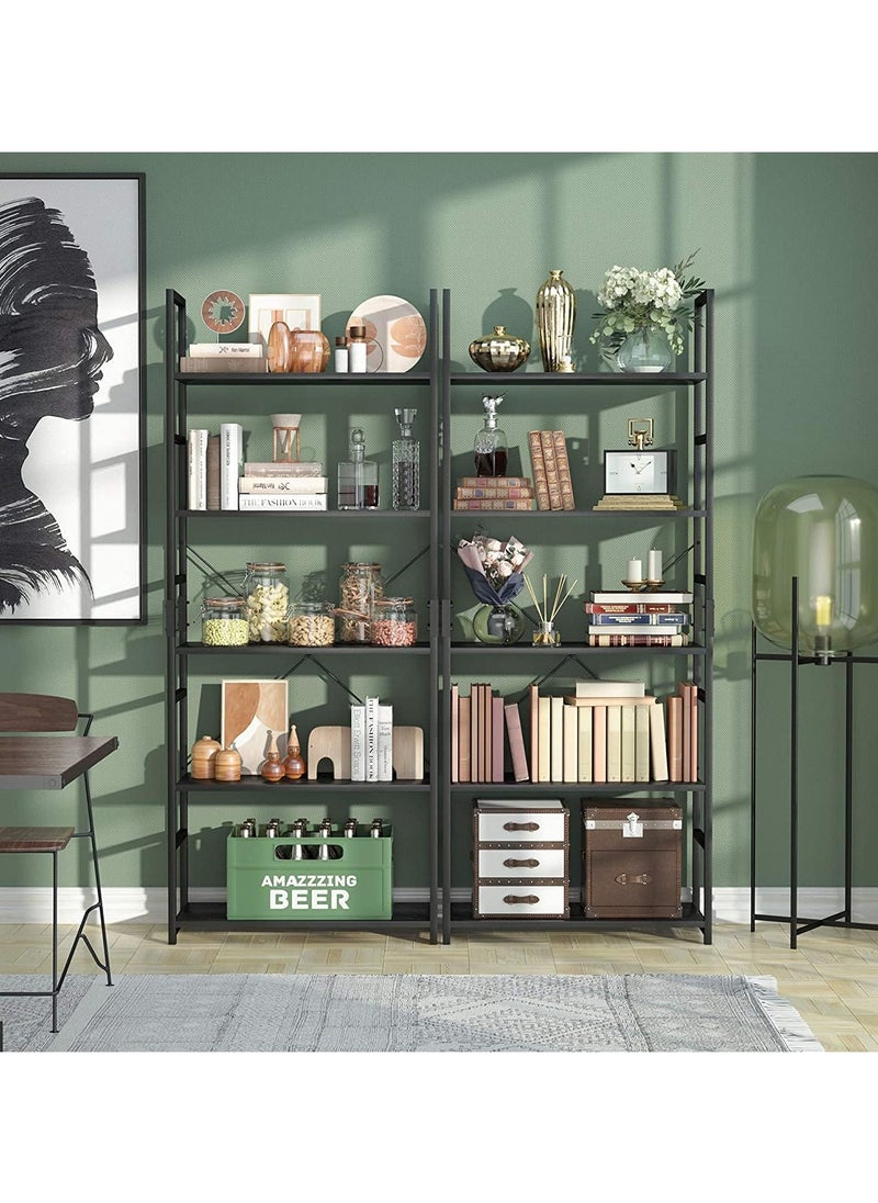 ACPLAY - 5 Tier Bookshelf Tall Bookcase Shelf Storage Organizer Modern Book Shelf For Bedroom Living Room And Home Office 23.6X11.8X62.2 Cm - Image 1