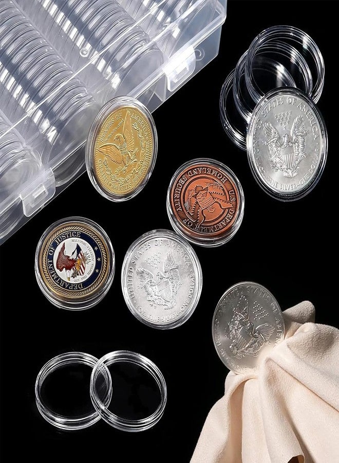 Climberty® Coin Box Collectable Coin Storage Box Clear Plastic Holder Organzier Max 100Pcs Capacity,Compatible with 17-30mm Dia Coins Trade Tokens Coins - Image 5