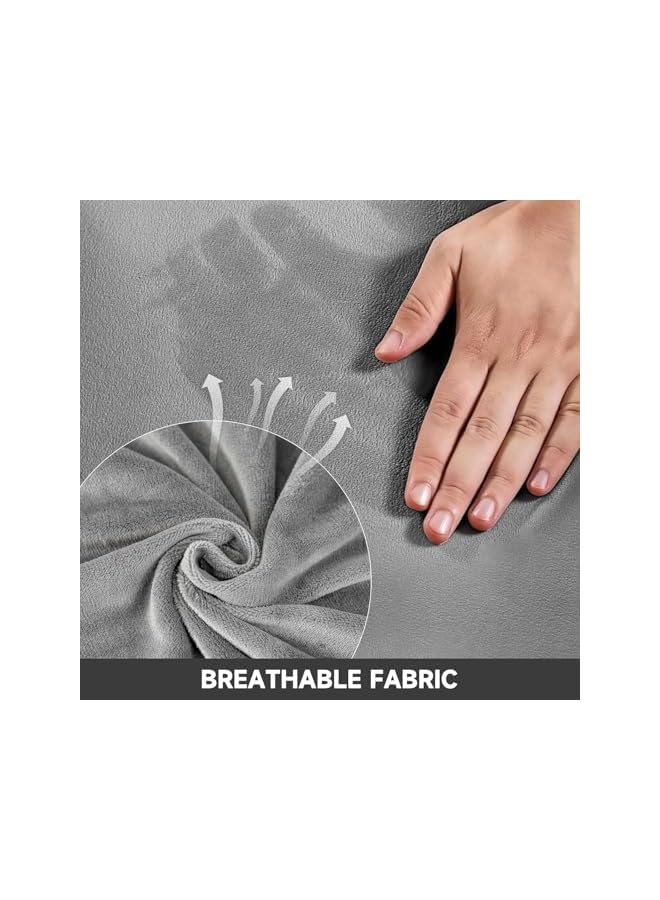 The Bros 140 GSM Milk Silk Sofa Cover, 3+1+1, 3 Seater 140/180 cm, 1 Seater 180/230 cm - Soft, Comfortable Sofa Protector for Your Living Room- Gray - Image 2