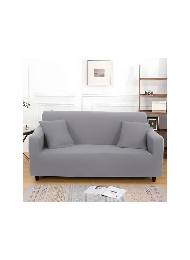 The Bros 140 GSM Milk Silk Sofa Cover, 3+1+1, 3 Seater 140/180 cm, 1 Seater 180/230 cm - Soft, Comfortable Sofa Protector for Your Living Room- Gray - Image 4