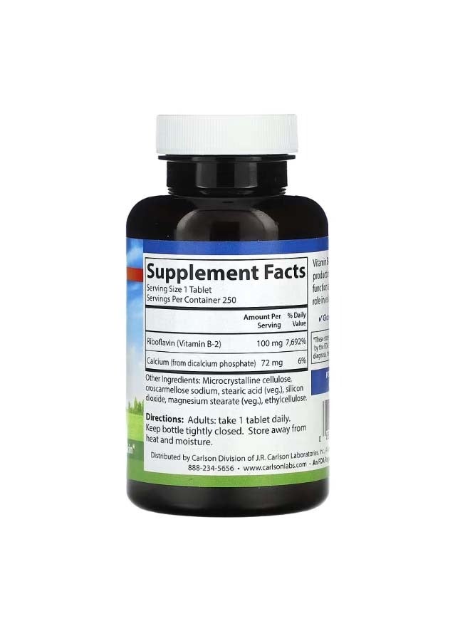 Carlson B2 100 mg 250 Vegetarian Tablets - Image 2