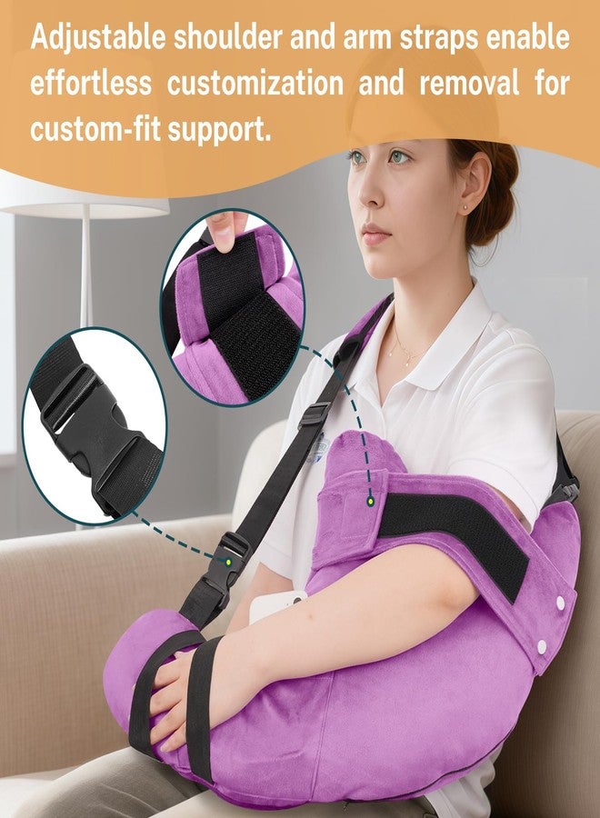 KUAZIDAR Rotator Cuff Pillow - Arm Sling Side Sleeper Pillows for Adults, Post Shoulder Surgery Rotator Cuff Brace, Neck, Shoulder Pain, Post surgery gifts for women and men (Purple, Large) - Image 3