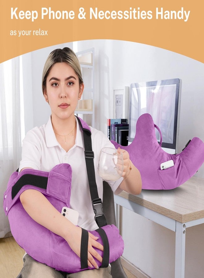 KUAZIDAR Rotator Cuff Pillow - Arm Sling Side Sleeper Pillows for Adults, Post Shoulder Surgery Rotator Cuff Brace, Neck, Shoulder Pain, Post surgery gifts for women and men (Purple, Large) - Image 4