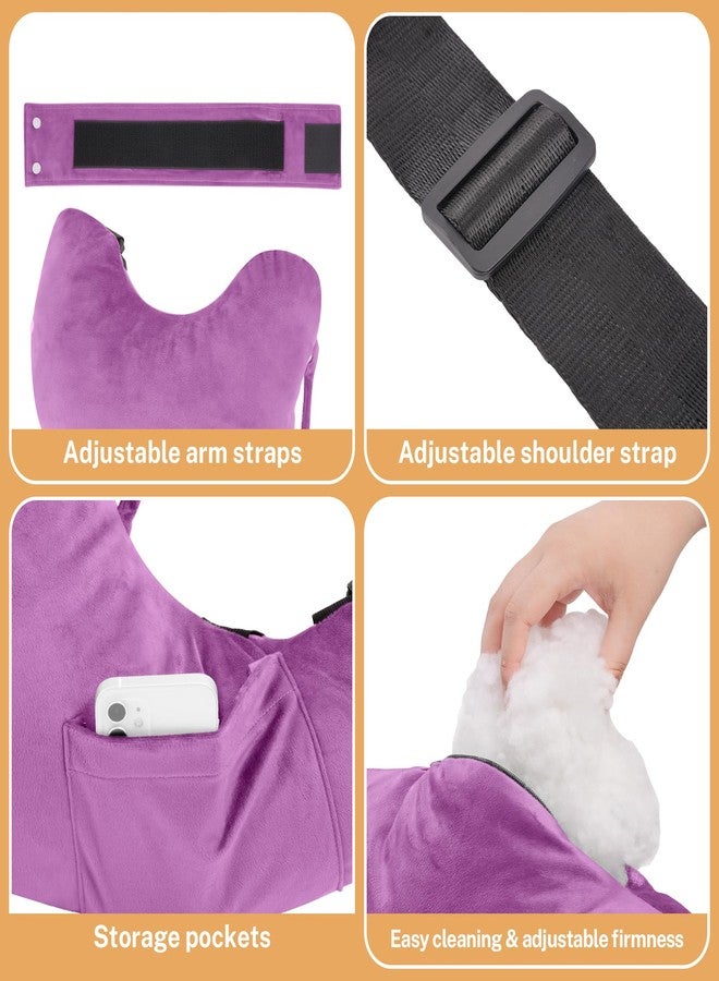 KUAZIDAR Rotator Cuff Pillow - Arm Sling Side Sleeper Pillows for Adults, Post Shoulder Surgery Rotator Cuff Brace, Neck, Shoulder Pain, Post surgery gifts for women and men (Purple, Large) - Image 5