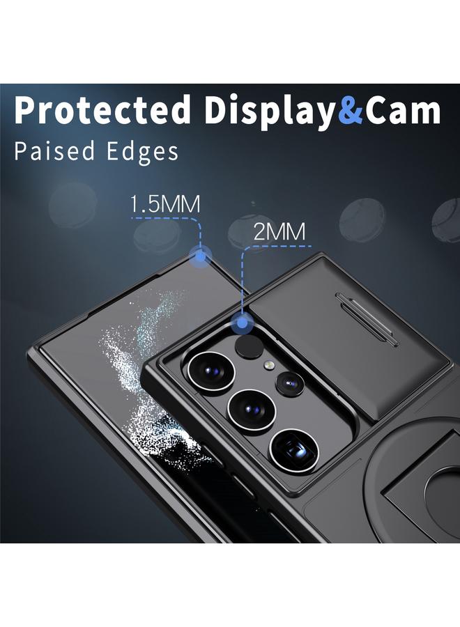 اس-توب جراب لهاتف Samsung Galaxy S23 Ultra 5G Camshield MagSafe Ring Holder Armor جراب هاتف - Image 4