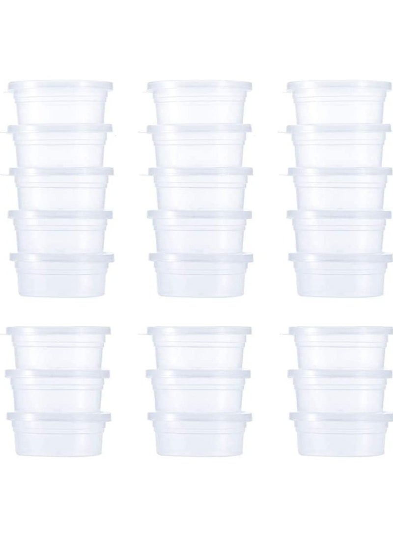 SYOSI Slime Storage Containers 24 Pack, Leakproof Clear Plastic Foam Ball Storage Cups Storage Jars Containers With Lids Slime Pots Tubs - Image 1