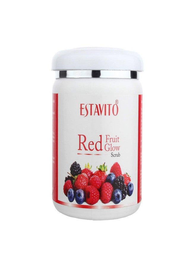ESTAVITO Fruit Scrub with Bear berry and Grape seed Extracts for Tan Removal and instant Glow 500ml FOR ALL SKIN TYPES - Image 1