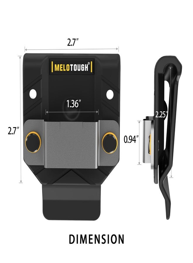 MELOTOUGH Tape Measure Holder,Tape Measure Belt Clip,Tape Measure Holster,Tool Belt Clip,Measuring Tape Holder for Belt(Black) - Image 3