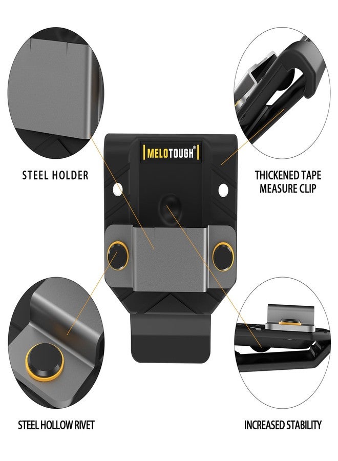 MELOTOUGH Tape Measure Holder,Tape Measure Belt Clip,Tape Measure Holster,Tool Belt Clip,Measuring Tape Holder for Belt(Black) - Image 2