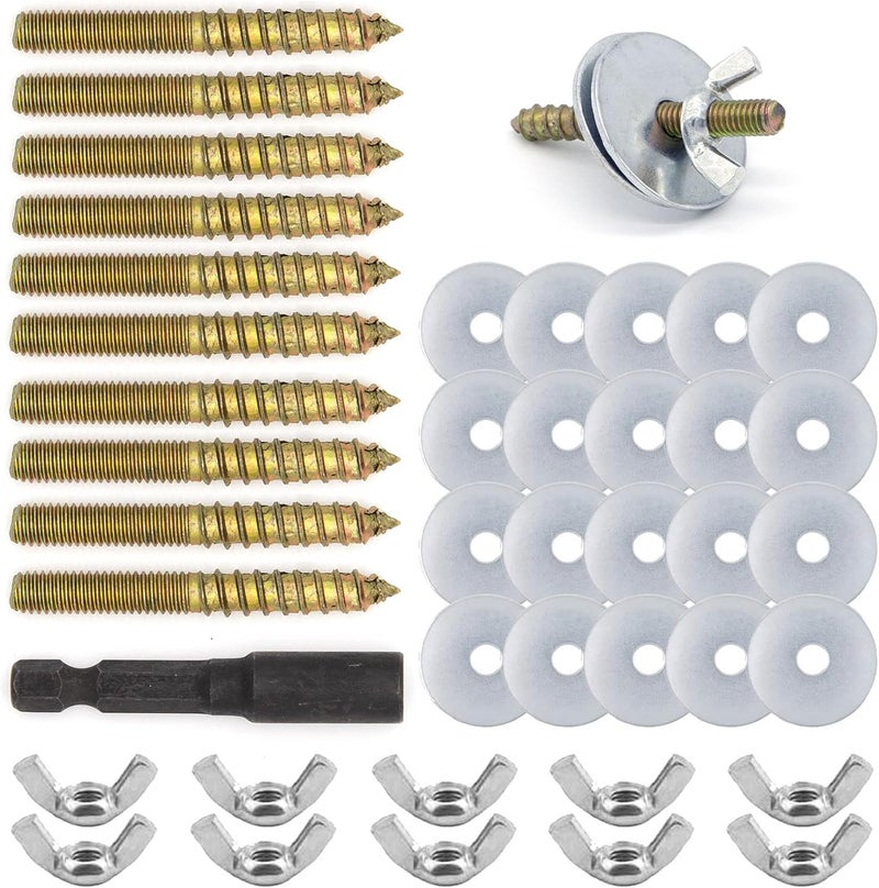 LhyBtm Set of 10 Stainless Steel Branch Screws for DIY Platform Stand Attachment to Cage DIY for e.g. Bird Cages, Seat Boards, Perches and Nests Accessories - Image 1
