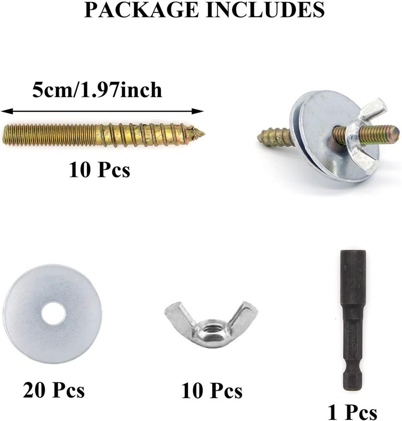 LhyBtm Set of 10 Stainless Steel Branch Screws for DIY Platform Stand Attachment to Cage DIY for e.g. Bird Cages, Seat Boards, Perches and Nests Accessories - Image 2