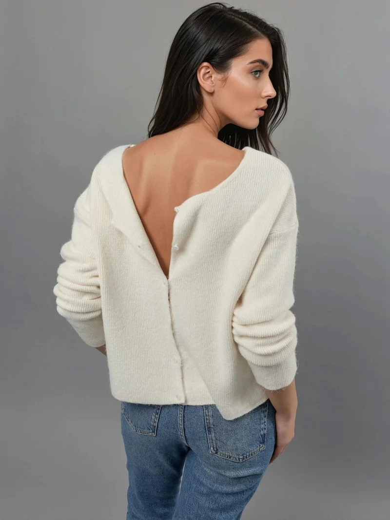 HICCUP Ultra Soft Crew Neck Buttoned Dual-use Cardigan
