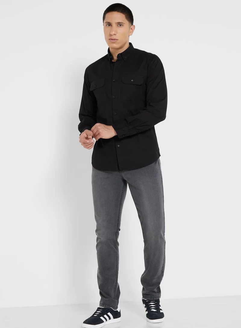 سفنتي فايف Pure Cotton Casual Double Pocket Shirt