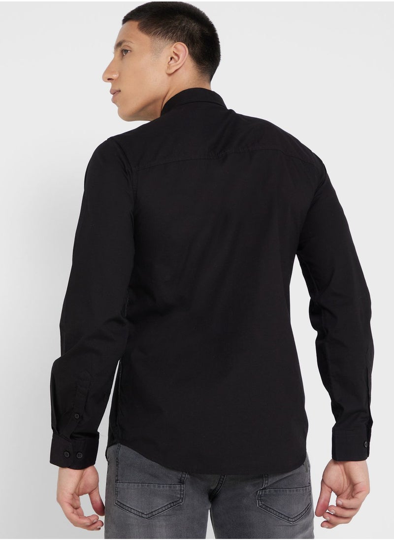 Seventy Five - Pure Cotton Casual Double Pocket Shirt - Image 1