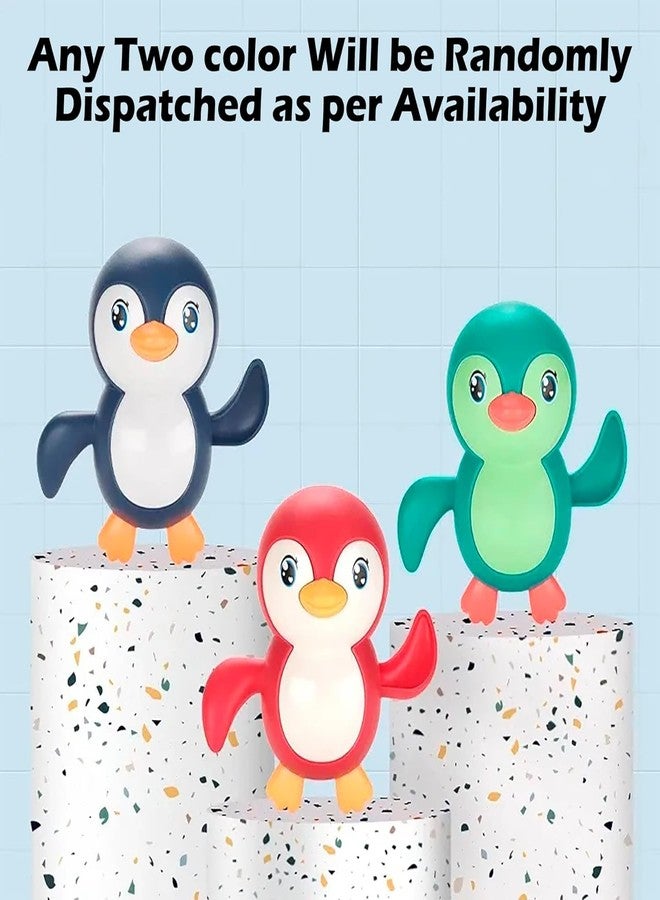 TECH LOGO ELECTRONICS 2024 New Swimming Bath Toys for Toddlers 1-3, Boat/Turtle/Penguin Floating Wind up Old Boy Girl, New Born Baby Bathtub Water Toys, Preschool Toddler Pool Toys (Multi) (Penguin, Pack 1) - Image 2