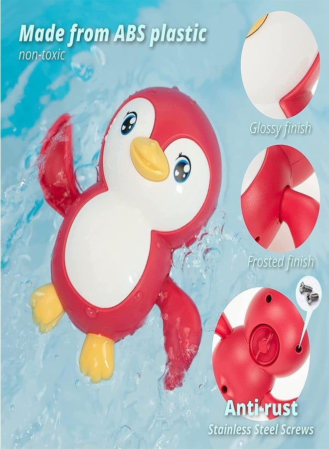 TECH LOGO ELECTRONICS 2024 New Swimming Bath Toys for Toddlers 1-3, Boat/Turtle/Penguin Floating Wind up Old Boy Girl, New Born Baby Bathtub Water Toys, Preschool Toddler Pool Toys (Multi) (Penguin, Pack 1) - Image 4
