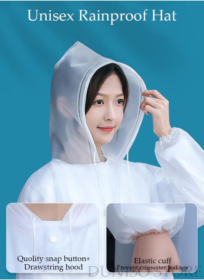 DUNISO 4 Pack Raincoat for Men and Women Outdoor Travel Waterproof Lightweight Rain Jackets Reusable Family Travel Emergency Reusable EVA Rain Poncho with Hooded Drawstring Anti-storm  - Image 2