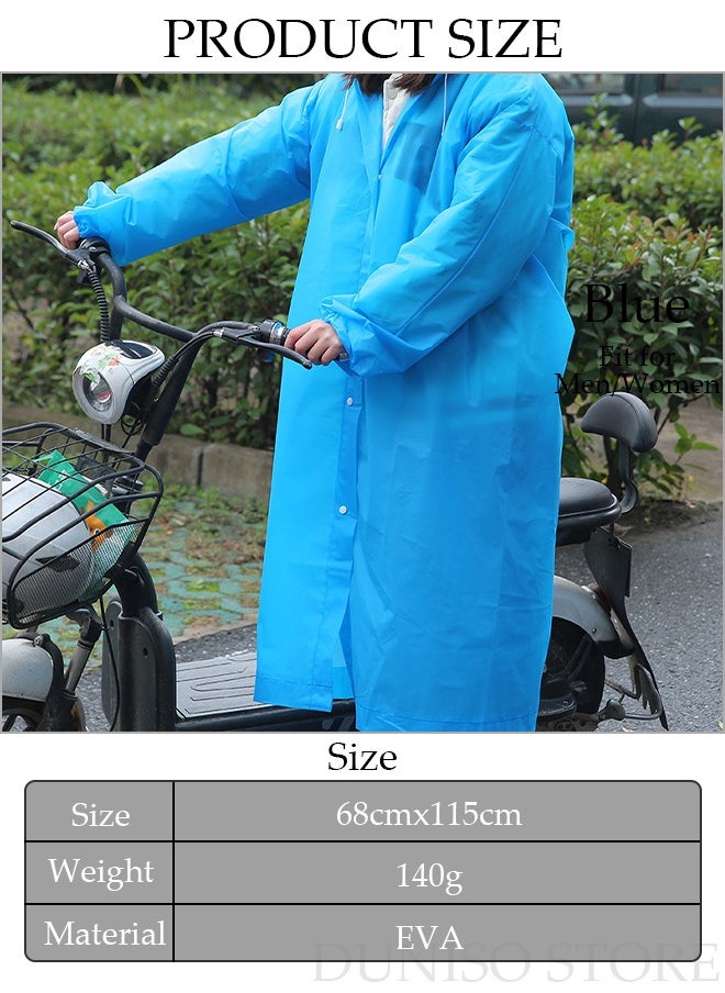 DUNISO 4 Pack Raincoat for Men and Women Outdoor Travel Waterproof Lightweight Rain Jackets Reusable Family Travel Emergency Reusable EVA Rain Poncho with Hooded Drawstring Anti-storm  - Image 4