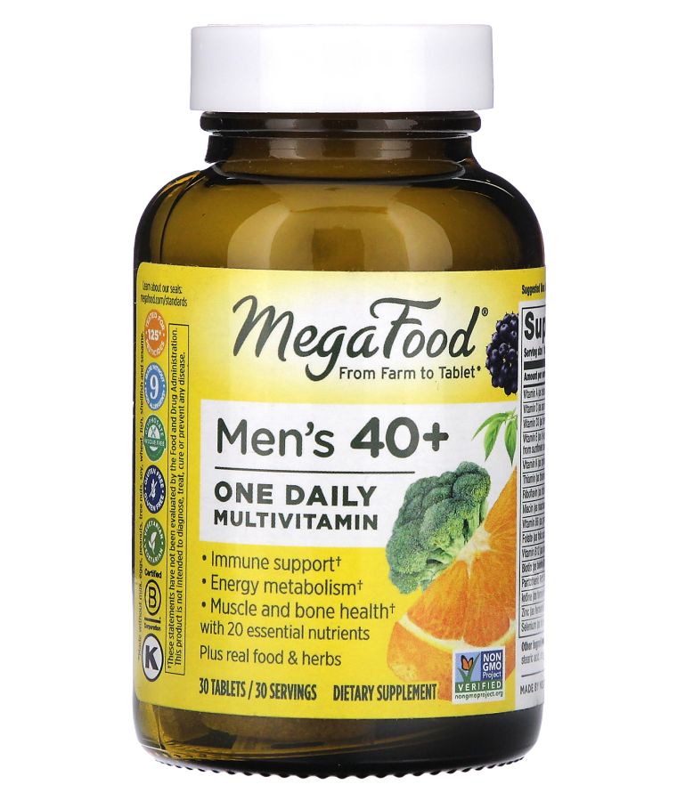 MegaFood Men 40+ One Daily Multivitamin 30 Tablets