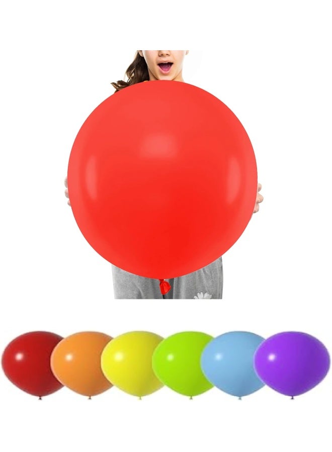 Goldedge 5 PCS Jumbo Latex Balloons – 18 Inch Plain Color Assorted Balloons for Outdoor Parties, Birthdays & Large Venue Decorations - Image 1
