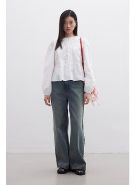 Manuka Tied Premium Blouse Ecru  - Image 4