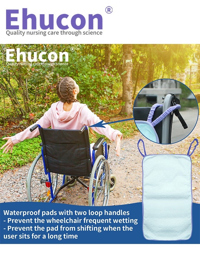 Wheelchair Highly Absorbent Incontinence Pad for Elderly Waterproof Pads, 4-Layer Soft Washable and Reusable Seat Pad with Two Loop Handles, 18.9"X33.9" (Pack of 2 Count)