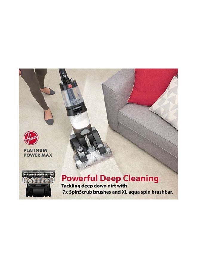 HOOVER Platinum Power Max Carpet Washer & Hard Floor Cleaner, 360° Counter-Rotating XL Aqua Spin Brush and Spins Scub Technology, For Home, Office, Majlis and More - 3.5 L 1200 W CWKTH012 Black - Image 4