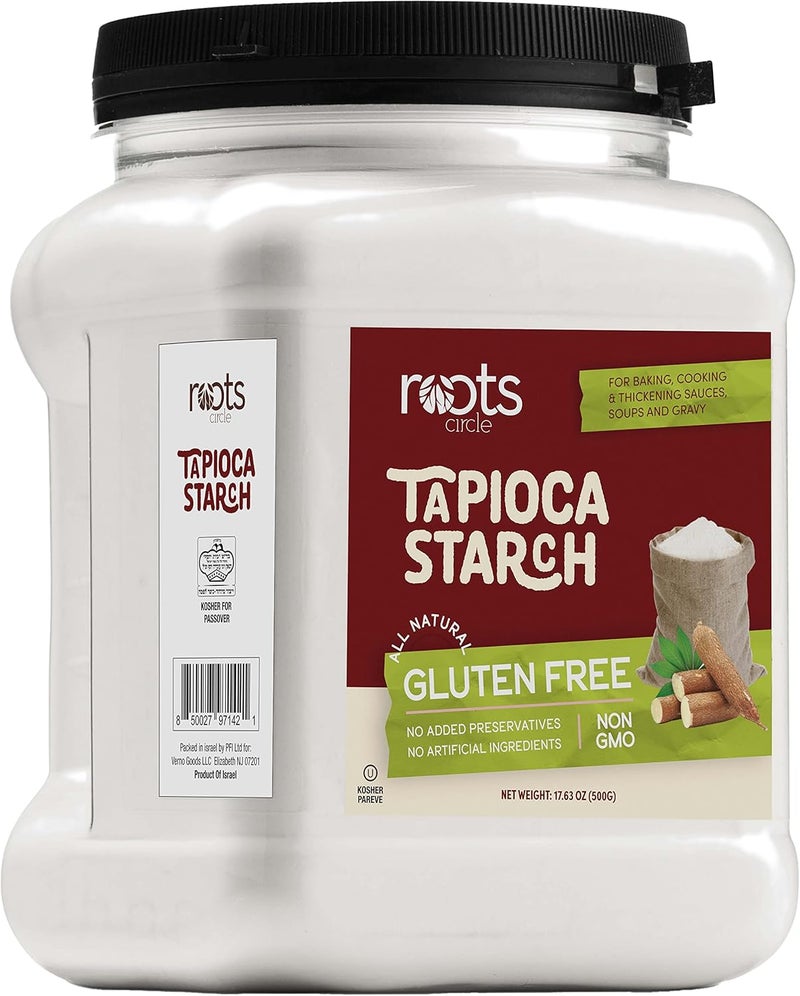 Roots Circle All Natural Tapioca Starch - Non-GMO, Gluten Free, and Kosher Certified Thickener for Soups, Sauces, and Dips (17 oz) - Image 1