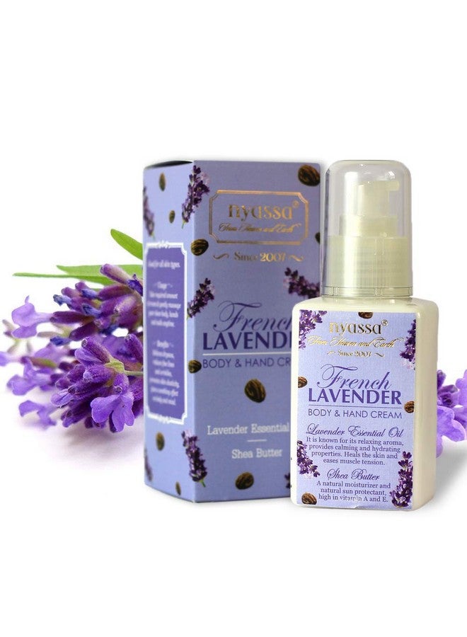 Nyassa French Lavender Hand Cream 145ml enriched with the goodness of Lavender essential oil, shea butter, olive oil, sesame oil. Effective for dry hands. No parabens. Cruelty free. - Image 2