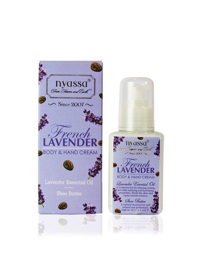 Nyassa French Lavender Hand Cream 145ml enriched with the goodness of Lavender essential oil, shea butter, olive oil, sesame oil. Effective for dry hands. No parabens. Cruelty free. - Image 1