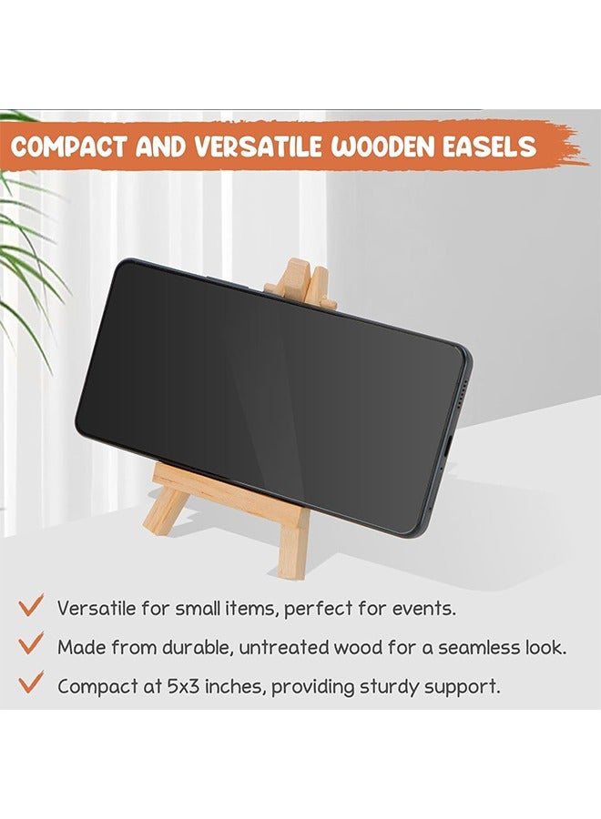 12 Pieces Mini Wooden Easel, Desktop Small Easel, Wooden Photo Frame Tripod, Digital Oil Painting Display Mini Easel, Advertising Display Stand - Image 5