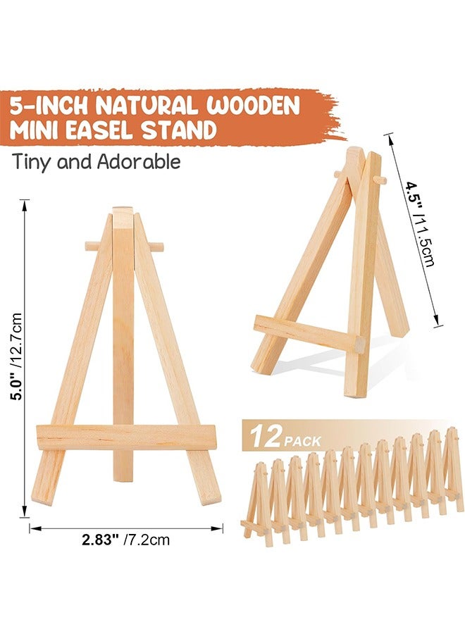 12 Pieces Mini Wooden Easel, Desktop Small Easel, Wooden Photo Frame Tripod, Digital Oil Painting Display Mini Easel, Advertising Display Stand - Image 2