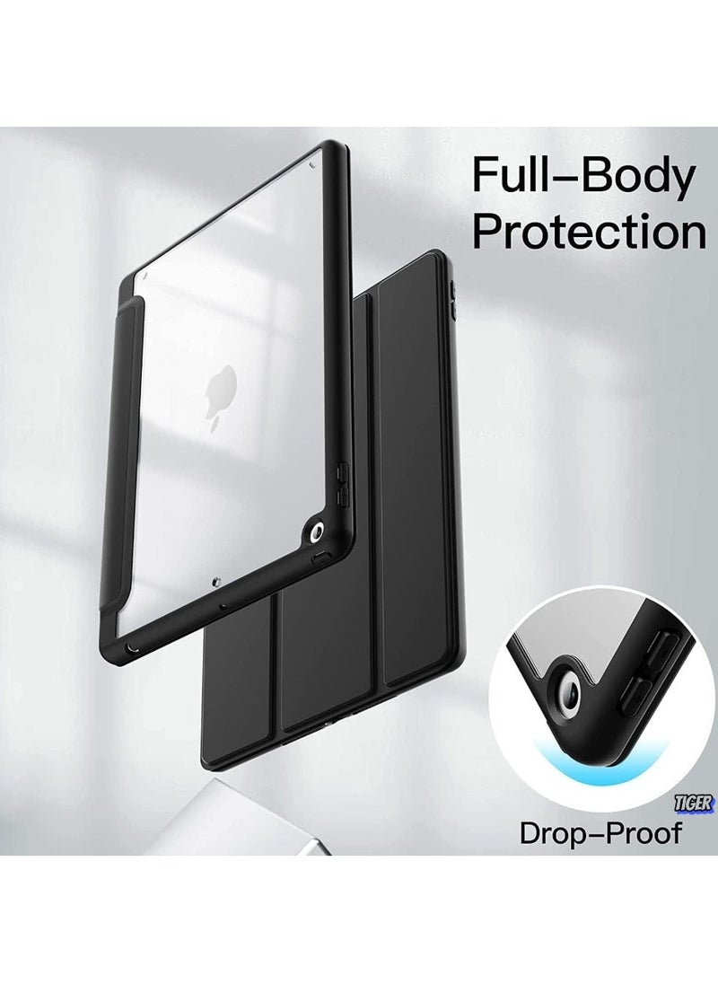 JAJEEK Case for iPad 10.2-Inch (9th/8th/7th Generation, 2021/2020/2019) with Pencil Holder, Clear Transparent Back Shell, Slim Stand, Shockproof Tablet Cover - Premium Protection & Style - Image 2