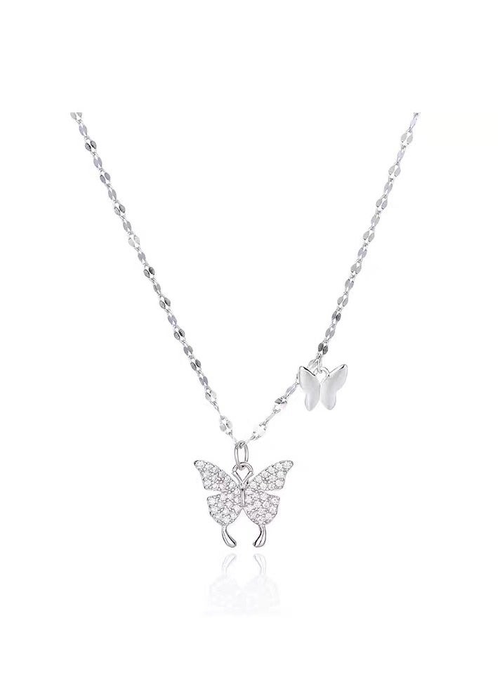 Generic - S925 Sterling Silver Butterfly Clavicle Chain, Ladies' Niche Simple and Versatile, High-End Necklace - Image 1