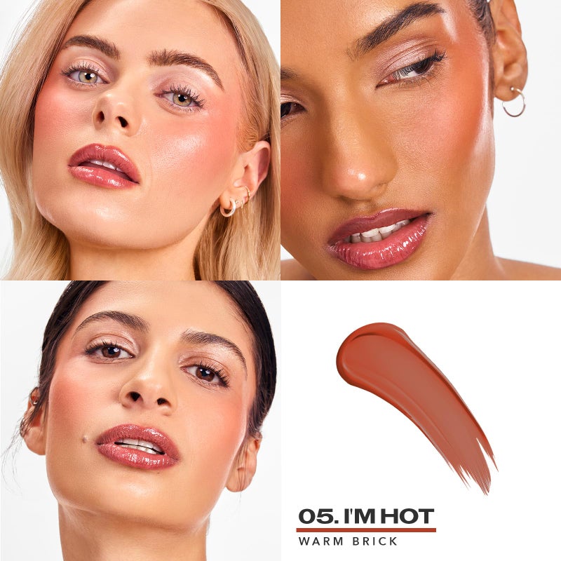 Sacheu Cheek STAY-N Liquid Blush for Cheeks â€” High Pigment, Buildable, Lightweight Cream Blush for Dewy & Radiant Flushed Cheeks â€” Long-lasting & Cruelty Free, I'm Hot - Image 2