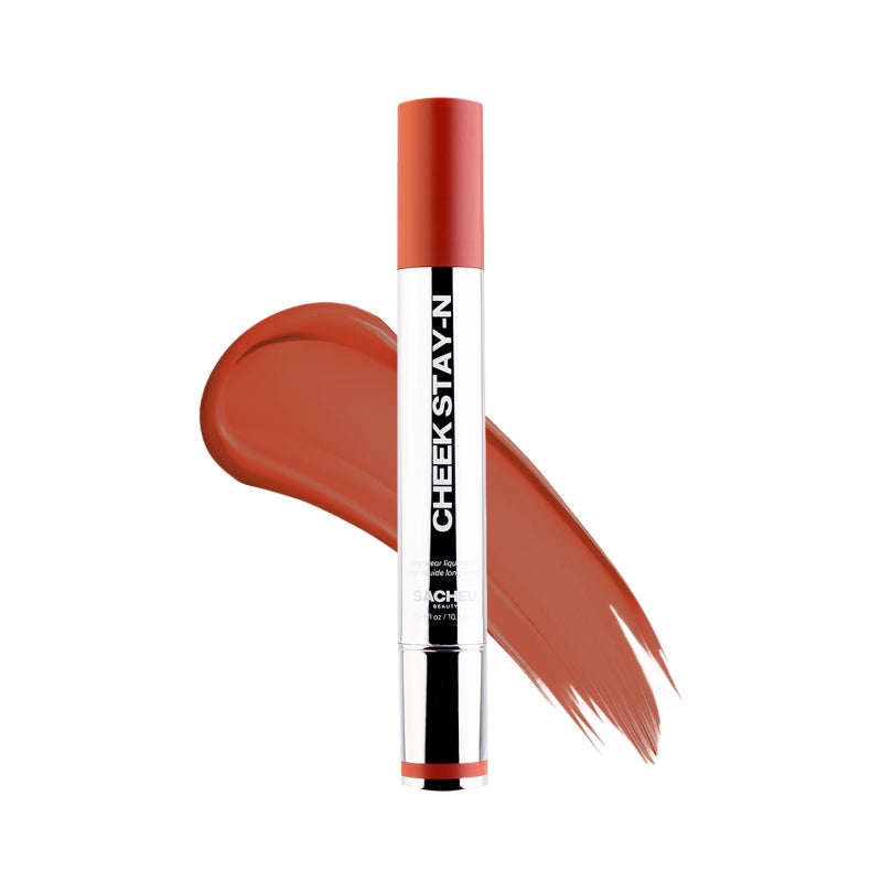 Sacheu Cheek STAY-N Liquid Blush for Cheeks â€” High Pigment, Buildable, Lightweight Cream Blush for Dewy & Radiant Flushed Cheeks â€” Long-lasting & Cruelty Free, I'm Hot - Image 1