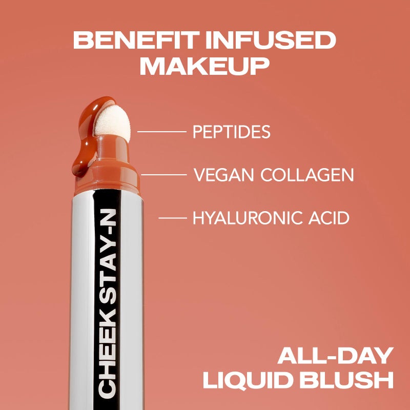 Sacheu Cheek STAY-N Liquid Blush for Cheeks â€” High Pigment, Buildable, Lightweight Cream Blush for Dewy & Radiant Flushed Cheeks â€” Long-lasting & Cruelty Free, I'm Hot - Image 4