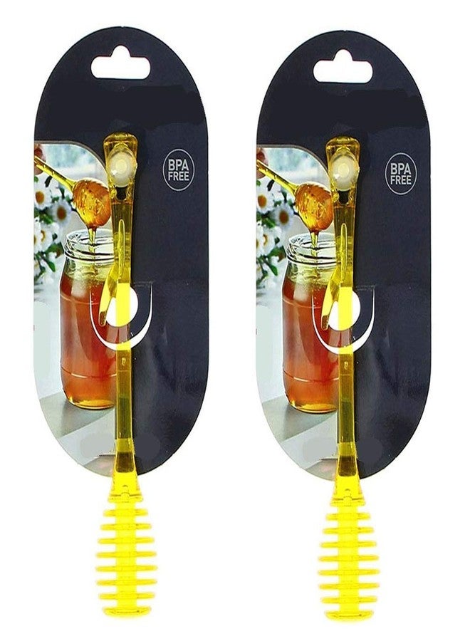 SEVEN HORSE TECH® 2Pc BPA Free Multipurpose Bee Hive Honey Syrup Chocolate Molasses Dipping Stirring Serving Spoons with Side Hook Hole to Hang (Random Colors) - Image 2