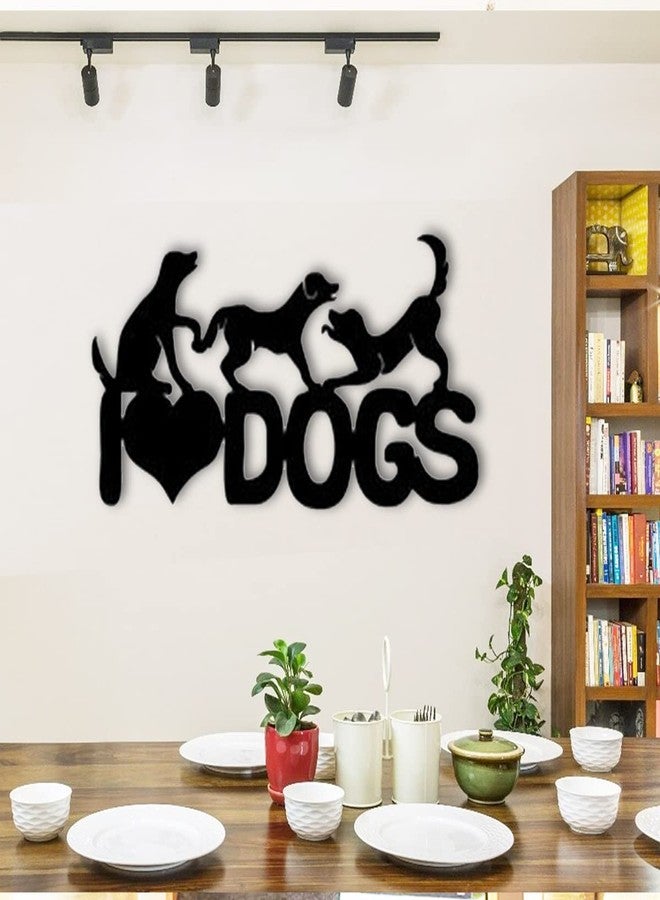 300Sparkles Pet Dog Love Wooden Wall Decor Hanging Frame For Home Living Room Pet House Decorative Item for Dogs Lover Friends and Family Black - Image 2