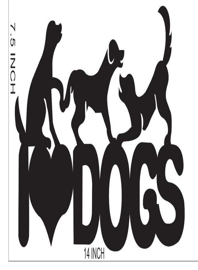 300Sparkles Pet Dog Love Wooden Wall Decor Hanging Frame For Home Living Room Pet House Decorative Item for Dogs Lover Friends and Family Black - Image 1