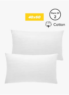 General 2-Pack,Luxury Ultra-Soft Rectangular Long-Staple Cotton Anti-Allergy Stripe Pillow | 40x60cm  - Image 1