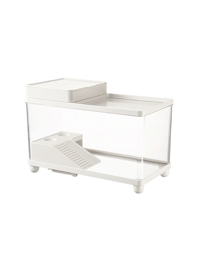 Large Turtle Tank Clear Terrarium Spacious Sturdy Turtle Habitat Reptile Habitat for Frog Tortoises Leopard Terrapin Scorpion, White - Image 1